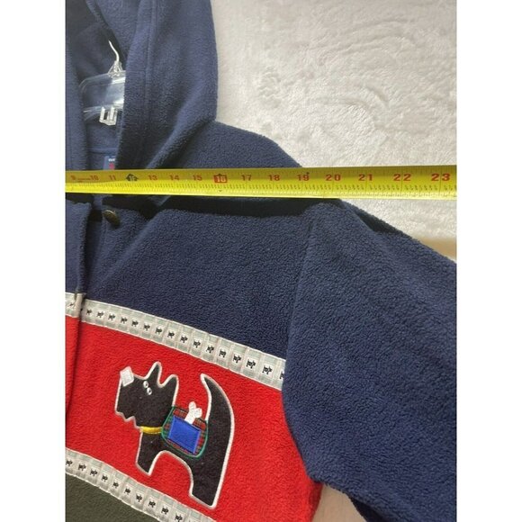 Renee Sport Medium Color Block Scottish Terrier Dog Button Fleece Jacket Adult - Picture 5 of 7